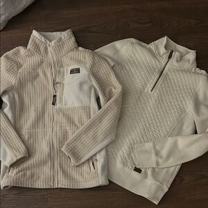 L.L. Bean Cream Women's fleece jacket Sweatshirt size M